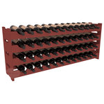 Wine Racks America - 48-Bottle Scalloped Wine Rack, Pine, Cherry Stain - Stack four cases of wine in a decorative 48 bottle rack using pressure-fit joints for easy assembly. This rack requires no hardware, no tools, and is ready to use as soon as it arrives. Makes for a perfect gift and stores wine on any flat surface.
