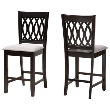 Denia Dining Collection, Gray/Espresso Brown, Counter Stool, Set of 2