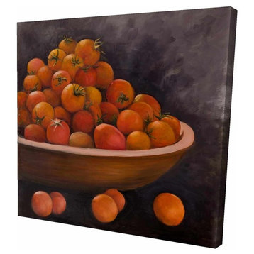 Cherry Tomatoes In Bowl, Fine Art Gallery Wrapped Canvas, 24"x24"