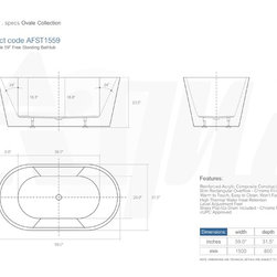 Aqua OVALE 59'' Free Standing Bathtub - Bathtubs