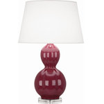Robert Abbey - Robert Abbey CP997 Williamsburg Randolph - One Light Table Lamp - Cord Length: 96.00  Designer: WWilliamsburg Randolp Carter Plum Glazed/L *UL Approved: YES Energy Star Qualified: n/a ADA Certified: n/a  *Number of Lights: Lamp: 1-*Wattage:150w A bulb(s) *Bulb Included:No *Bulb Type:A *Finish Type:Carter Plum Glazed/Lucite/Polished Nickel