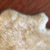Super Soft Faux Sheepskin Silky Shag Rug, White, Brown, 3'x4'