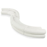Meridian Furniture - Bale Cream Chenille Fabric Modular Sofa, Cream, 6-Piece, S-Shaped - Experience the perfect fusion of style and coziness with this Bale cream chenille fabric modular sofa, a standout piece from the Bale collection. A seamless combination of form and function, this sofa offers an inviting place to relax and curl up with a good book. Its luscious soft cream chenille upholstery exudes sophistication and provides unrivaled comfort. The sofa's upholstery has a cross-hatched design for a unique texture, adding to its aesthetic beauty in the living room, study, or lounge.