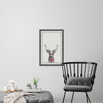 "Po Faced Deer" Framed Painting Print
