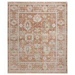 Nourison - Nourison Traditional Home 9'10" x 13'6" Terracotta Vintage Indoor Area Rug - Create a relaxing retreat in your home with this vintage-inspired rug from the Traditional Home Collection. A soft palette of terracotta orange enlivens the traditional Persian design, which is artfully faded for an heirloom look. The machine-made construction of polypropylene yarns delivers durability, limited shedding, and low maintenance. Finished with fringe edges that complete the look.