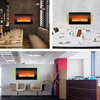 31" LED Electric Fireplace Wall-Mounted With Backlight Colors, Adjustable Heat