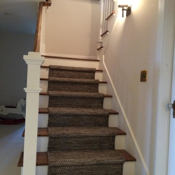 Queen Anne stair installation (flat woven)