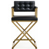 Director Gold Steel Counter Stool - Black