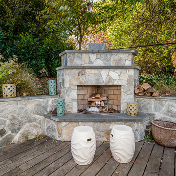 A stunning custom built fireplace!