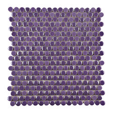 50 Most Por Purple Tile For 2018 Houzz Somertile 11 75 X11 Andromeda Penny Round Porcelain Mosaic Wall Tile