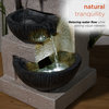 Gray Cascading Bowl Tabletop Fountain With LED Lights