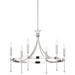 Hudson Valley Lighting - Gates 6-Light Chandelier, Polished Nickel Finish - A fresh, floral take on a classic design. Gates's traditional candlestick holders are updated by an arm that stretches downward ending with a small ball. The tulip-shaped accents add a sweet detail.