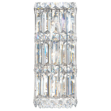 Quantum 3-Light Wall Sconce, Stainless Steel, Clear Crystals