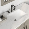 Hugo Carrara White Marble Countertop Bathroom Vanity in Grey Oak, Bronze Handle, 48", Vanity With Hook Faucet