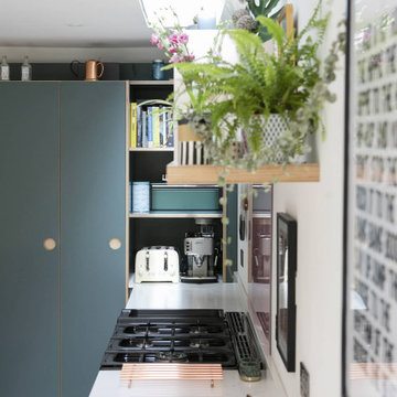 Blue and Pink Kitchen in Brockley
