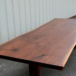 Live Edge Walnut Trestle Table - Dining Tables