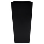 Root and Stock - Windsor Tall Square Planter, Black, 15"x15"x30" - Showcase your greenery with The Windsor Tall Planter. Made of light-weight industrial strength fiberglass material, these planters are easy to move around and can be used either indoors or out. The modern square top and tapered base will add style and fresh air to any space.