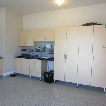 Garages Cabinets, Epoxy Flooring, Tile Flooring & Slatwall and Accessories