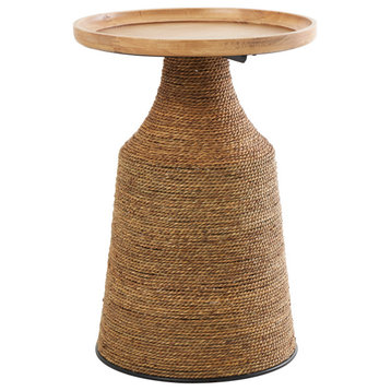 Bohemian Brown Dried Plant Accent Table 563513