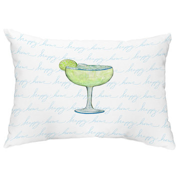 Margarita Text Fade Happy Hour 14"x20" Abstract Decorative Outdoor Pillow