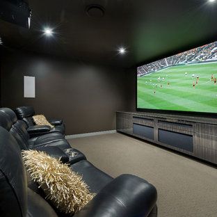 Example of a trendy home theater design in Sydney