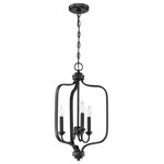 Craftmade - Bolden 3-Light Foyer Light in Flat Black - Bold clean lines with your choice of clear seeded or white frosted glass shades complement the graceful shapes of the Bolden collection setting the stage for a look that is luxurious and effortless.  This light requires 3 , . Watt Bulbs (Not Included) UL Certified.
