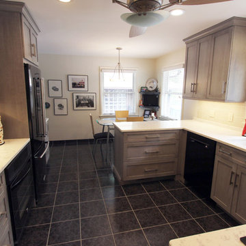 Grey Cabinets with White & Grey Quartz Countertop ~ Novelty, OH