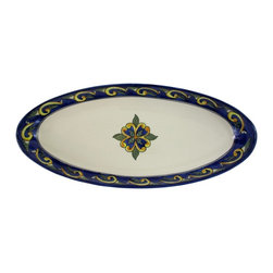 Le Souk Ceramique - Le Souk Ceramique Stoneware Extra Large Oval Platter, Riya - Serving Dishes And Platters