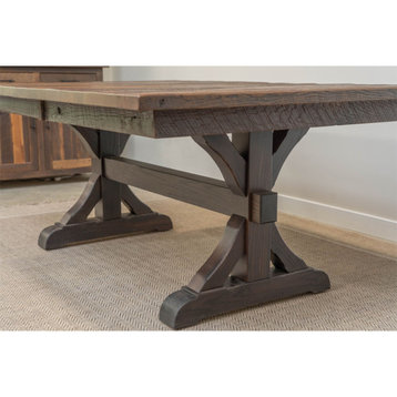 Pathway Reclaimed Barnwood Extendable Dining Table, Provincial, 48x108, 4 Leaves