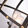 5-Light Antique Bronze Globe Orb Cage Chandelier With Glass Sconces Farmhouse