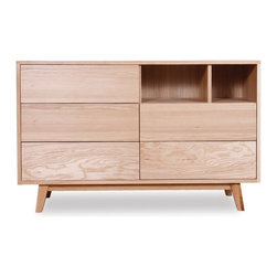 Copenhagen Solid European Oak Wide Chest of Drawers by Bent Design Studio - Buffets And Sideboards