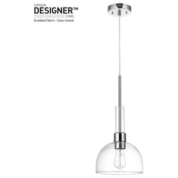 Tai 1-Light Chrome Pendant with Clear Glass Shade