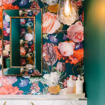 Compact Floral Bathroom