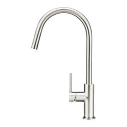 MEIR BRUSHED NICKEL ROUND PICCOLA PULL OUT KITCHEN MIXER TAP SKU: MK17-PVDBN - Kitchen Mixers
