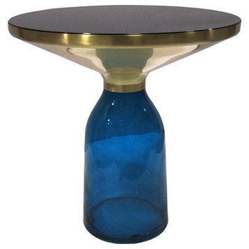 Angelus Black Glass Top, Glass Base, Blue