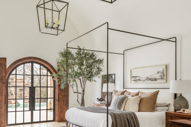 Example of a transitional bedroom design in Oklahoma City