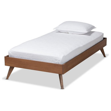 Baxton Studio Lissette Ash Walnut Finished Wood Twin Size Platform Bed Frame
