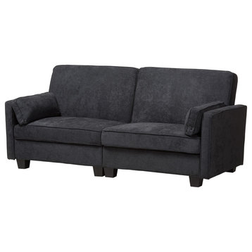 Felicity Fabric Upholstered Sleeper Sofa, Dark Gray