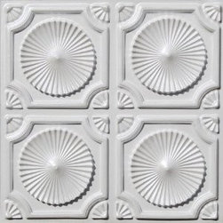 106 White Gloss Faux Tin Ceiling Tile 24x24 - Fan Fantasy - Ceiling Tile