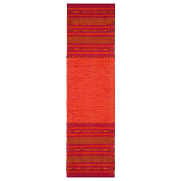 Safavieh Montauk Collection MTK215 Rug, Orange/Red, 2'3" X 8'