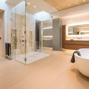 Trousdale Beverly Hills luxury home modern primary bathroom with freestanding so