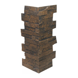 146-MESA STACKED SLATE CORNER 24"H X 6"W X 1"D - Wall Panels
