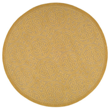 Safavieh Cambridge Collection CAM233 Rug, Light Gold/Dark Gold, 4' Round
