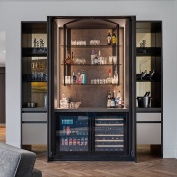 Cheshire Luxury Kitchen, bar with log burner