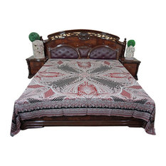 Mogul Interior - Mogul Pashmina Moroccan Bedding Throw Paisley Kashmir Bedspread King - Blankets