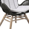 King Indoor Lounge Chair in Light Eucalyptus Wood with Truffle and Grey Cushion