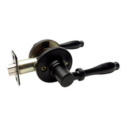 Designers Impressions - Villa Design Matte Black Door Lever, Passage (Hall/Closet) - Door Levers