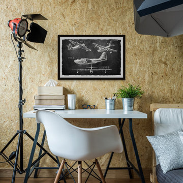 "Historical Airplane II" Framed Painting Print