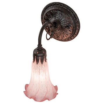 5 Wide Pink Pond Lily Wall Sconce
