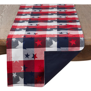 Checkered Stardom Collection Plaid Cotton Blend 16"x72" Table Runner
